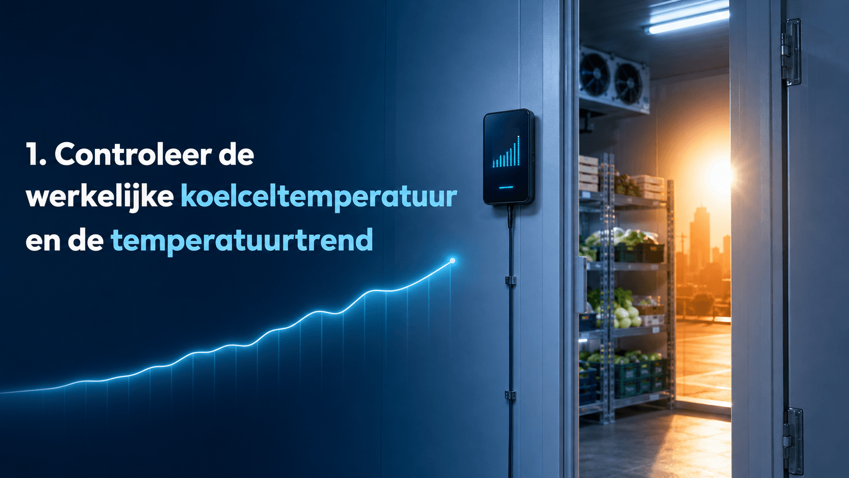 Controleer de werkelijke koelceltemperatuur en de temperatuurtrend