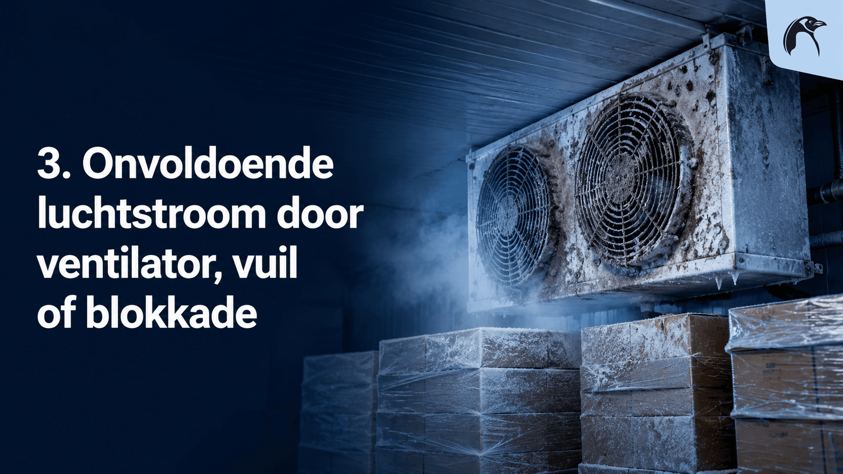 Onvoldoende luchtstroom door ventilator, vuil of blokkade