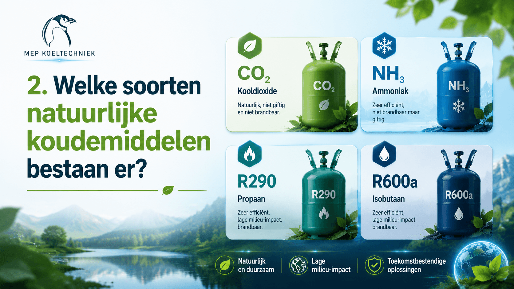 Welke soorten natuurlijke koudemiddelen bestaan er?