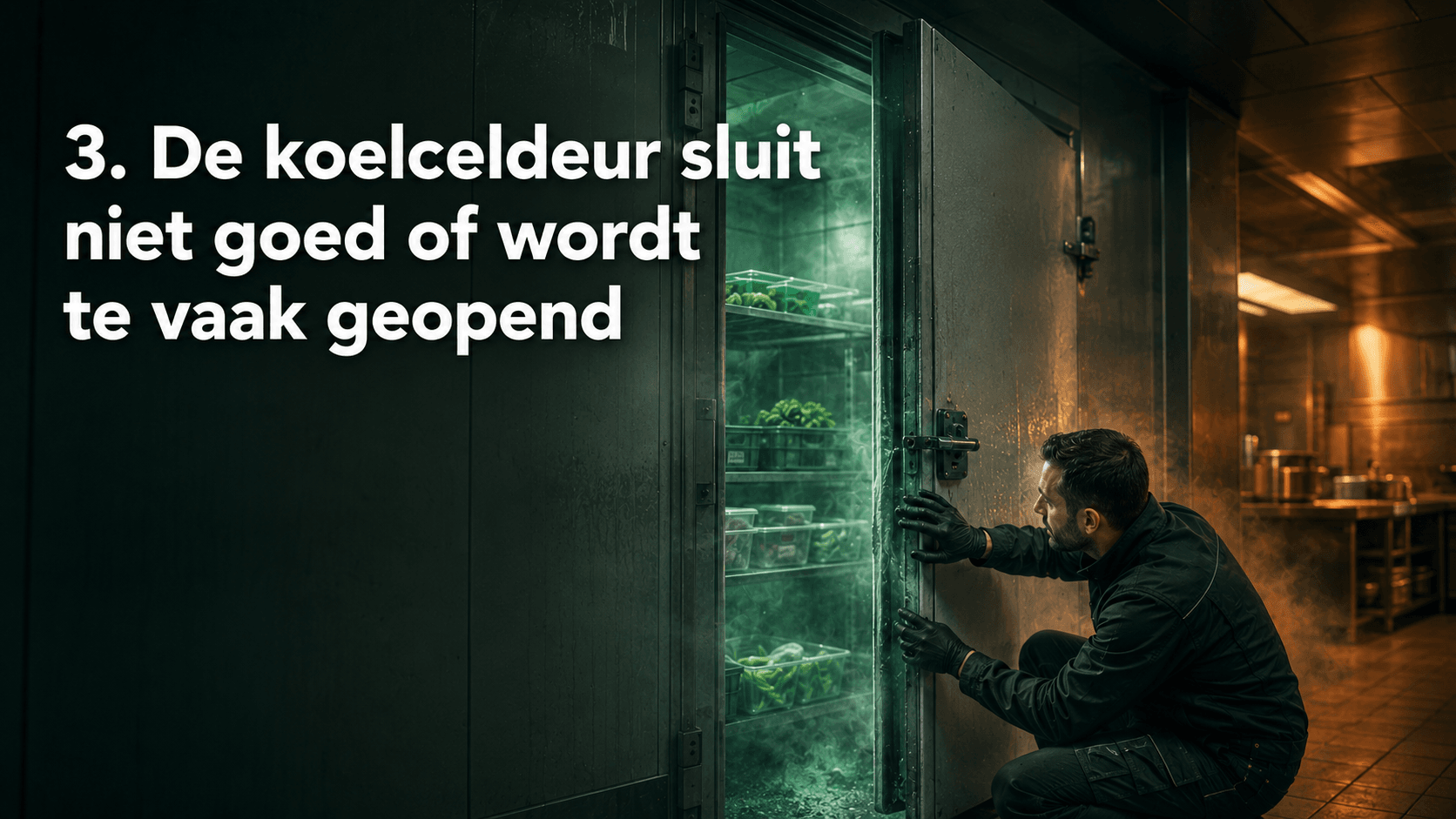 De koelceldeur sluit niet goed of wordt te vaak geopend
