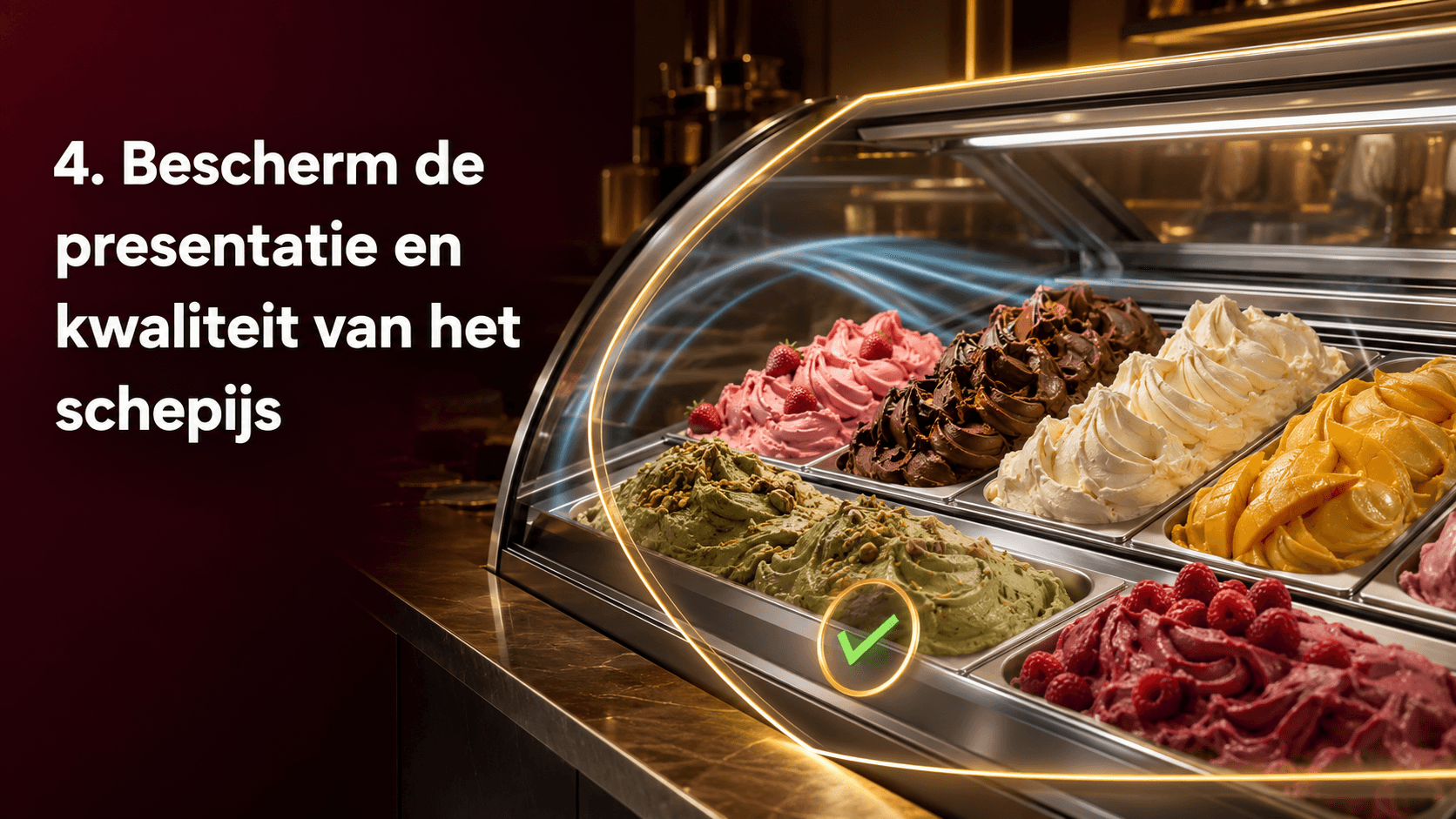 Bescherm de presentatie en kwaliteit van het schepijs