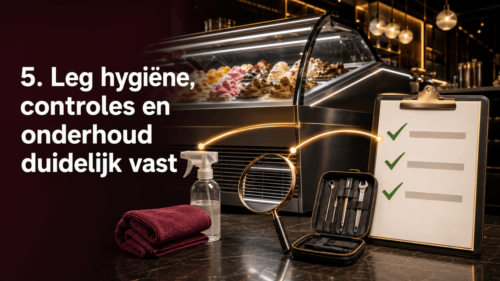 Leg hygiëne, controles en onderhoud duidelijk vast