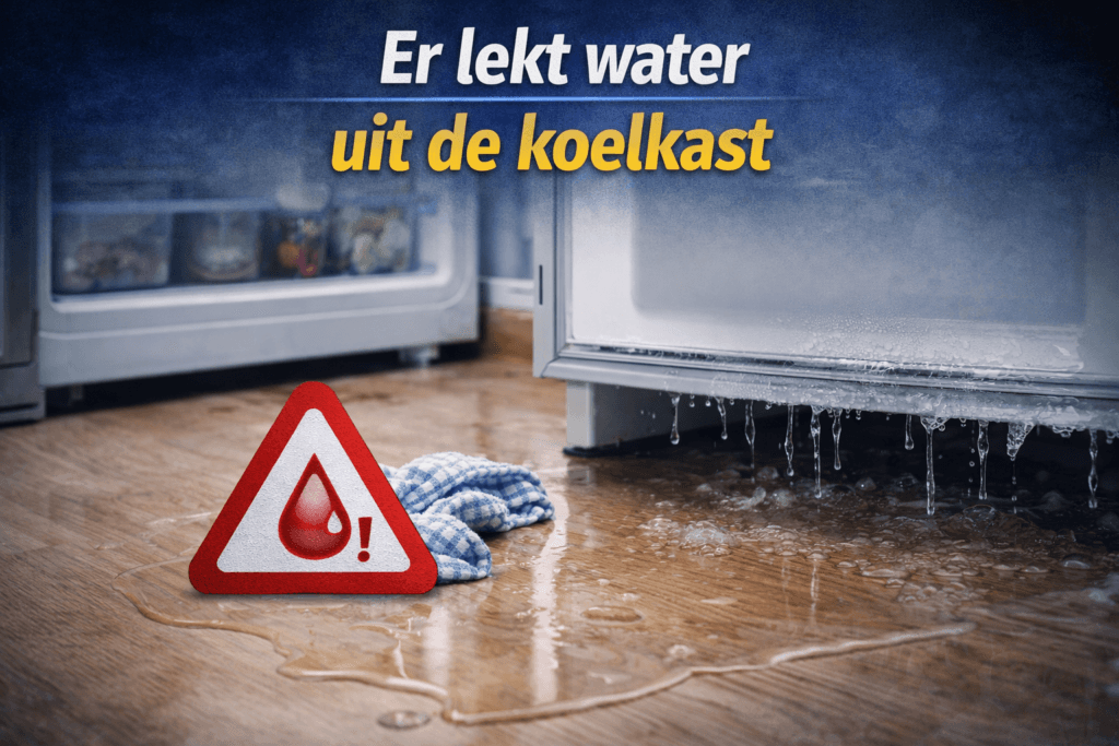 Er lekt water uit de koelkast