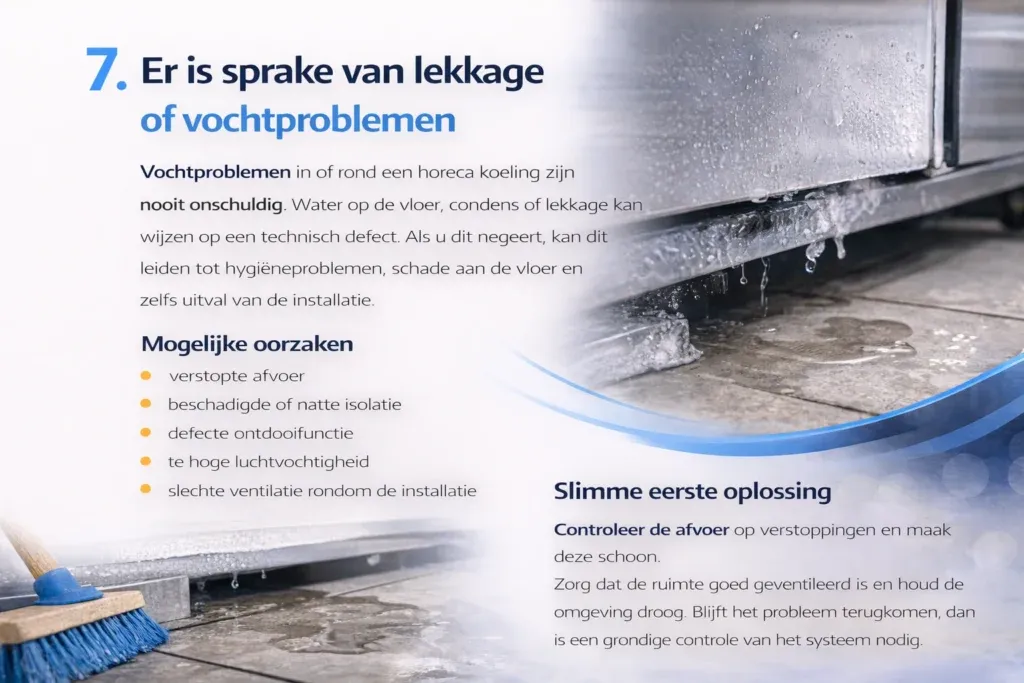 Er is sprake van lekkage of vochtproblemen