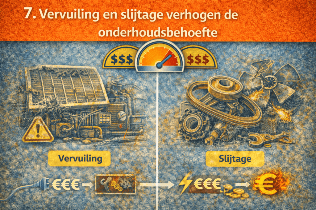 Vervuiling en slijtage verhogen de onderhoudsbehoefte