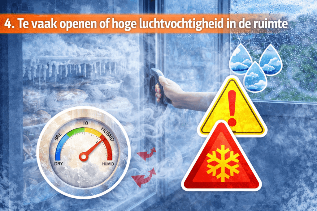 Te vaak openen of hoge luchtvochtigheid in de ruimte