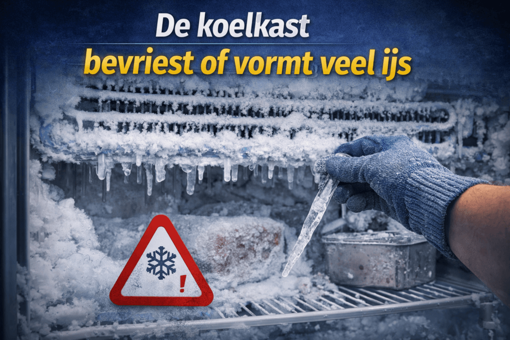 De koelkast bevriest of vormt veel ijs