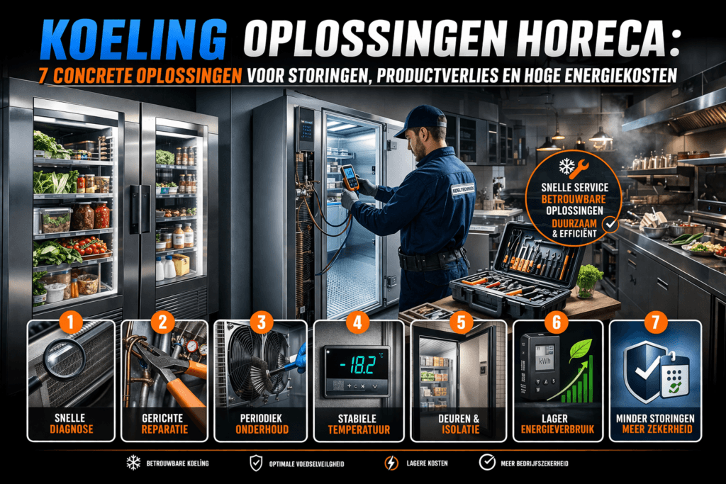 Koeling oplossingen horeca: 7 concrete oplossingen voor storingen, productverlies en hoge energiekosten