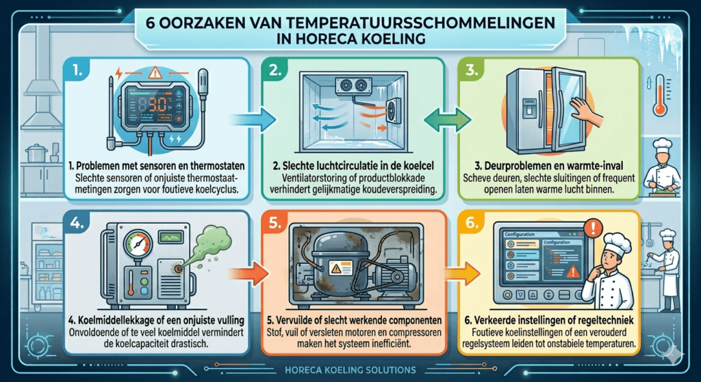 6 oorzaken van temperatuursschommelingen in horeca koeling en hoe u die laat herstellen