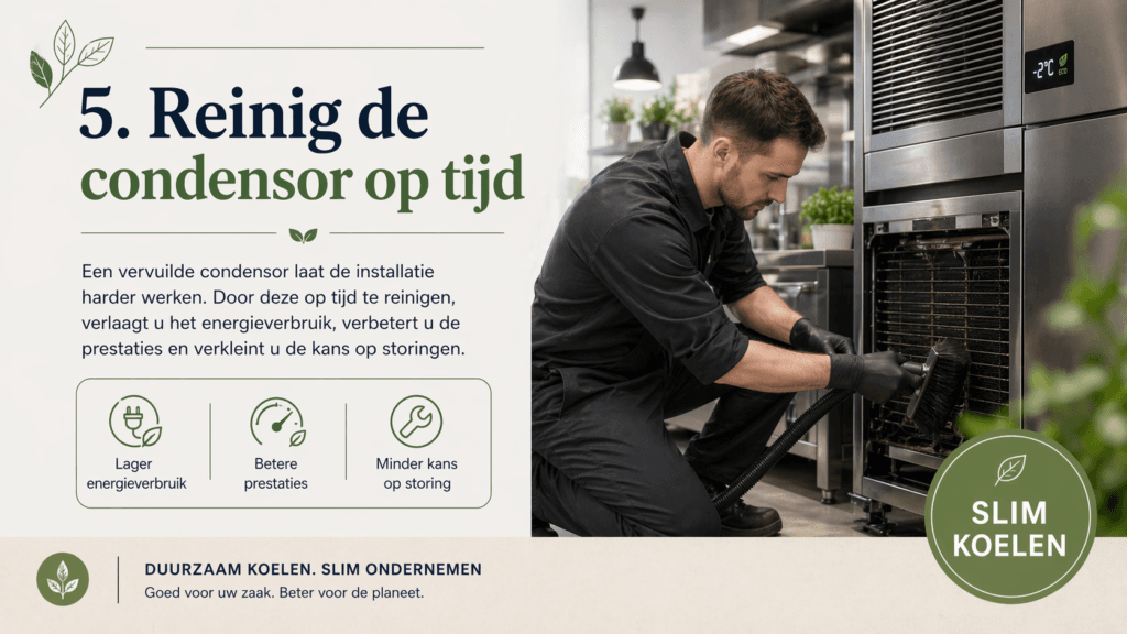 Reinig de condensor op tijd