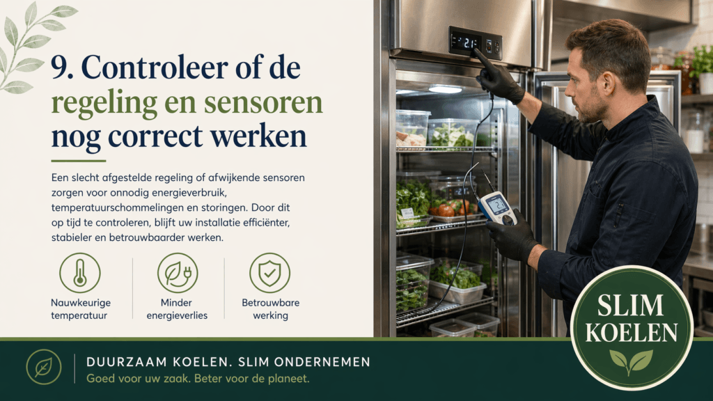  Controleer of de regeling en sensoren nog correct werken