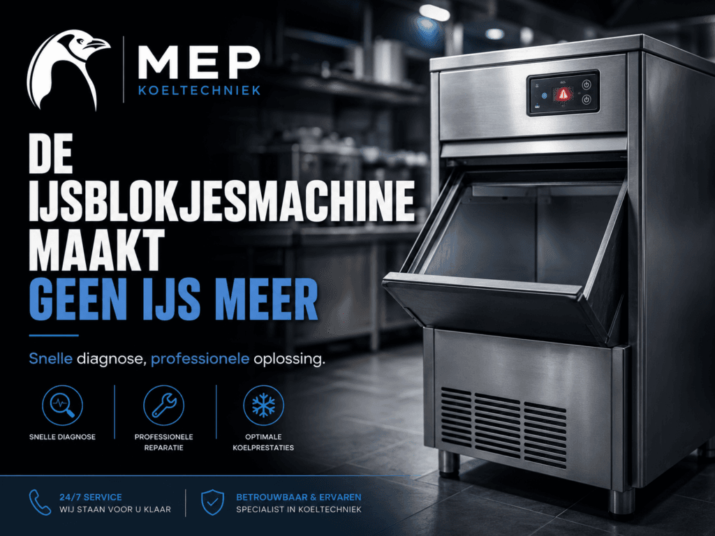 De ijsblokjesmachine maakt geen ijs meer