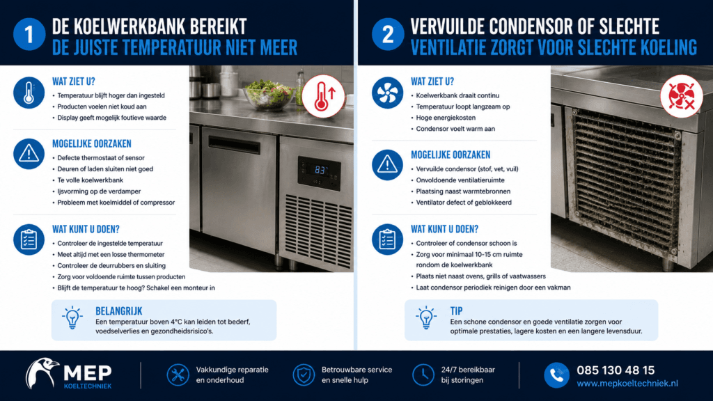Vervuilde condensor of slechte ventilatie zorgt voor slechte koeling